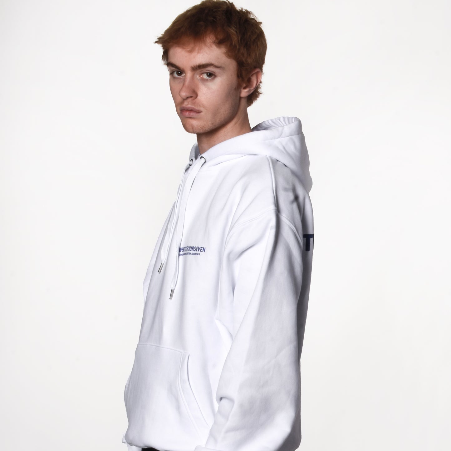 TWENTYFOURSEVEN ‘BOLDS’ HEAVYWEIGHT HOODIE - WHITE