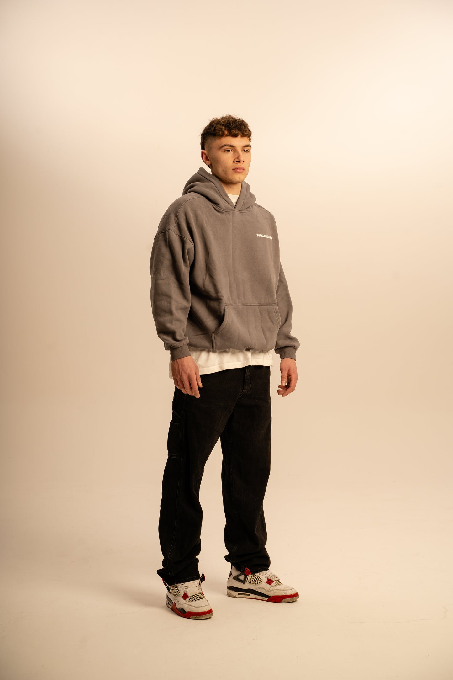TWENTYFOURSEVEN ‘BOLDS’ HEAVYWEIGHT HOODIE - ASH GREY
