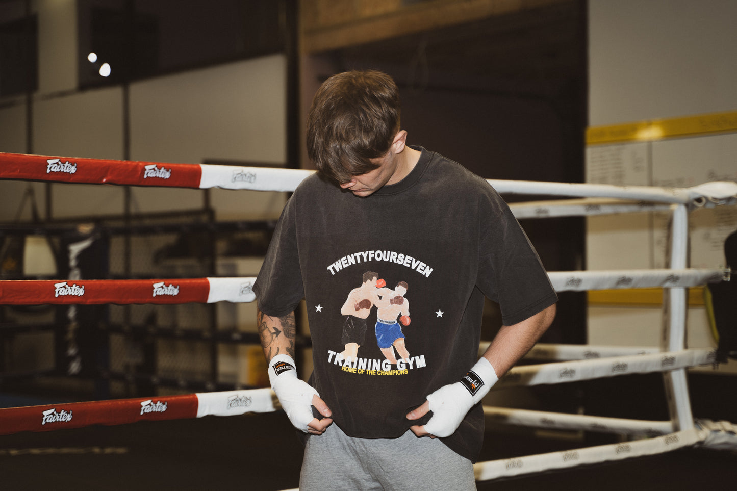 TWENTYFOURSEVEN TRAINING GYM WASHED BLACK T-SHIRT