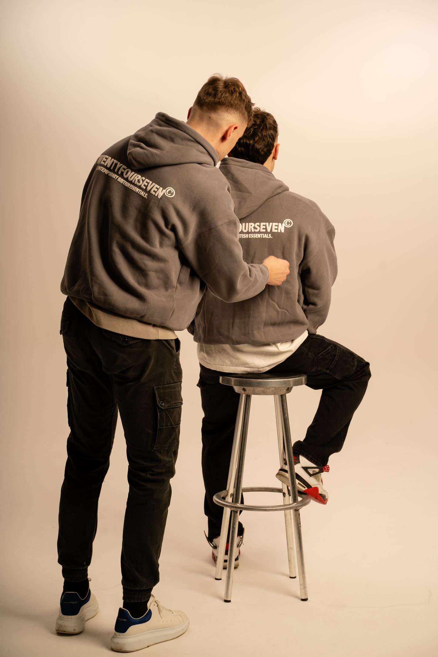 TWENTYFOURSEVEN ‘BOLDS’ HEAVYWEIGHT HOODIE - ASH GREY