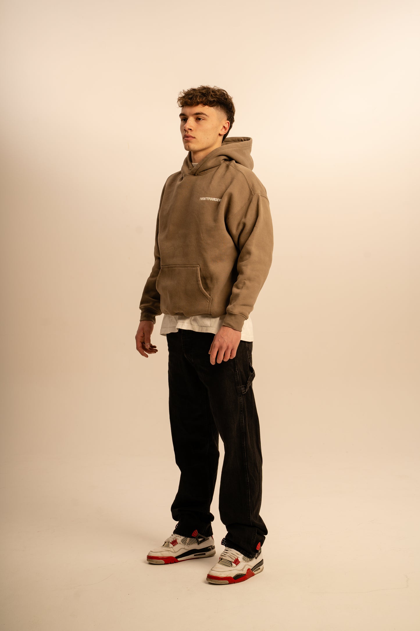 TWENTYFOURSEVEN ‘BOLDS' HEAVYWEIGHT HOODIE - TAUPE