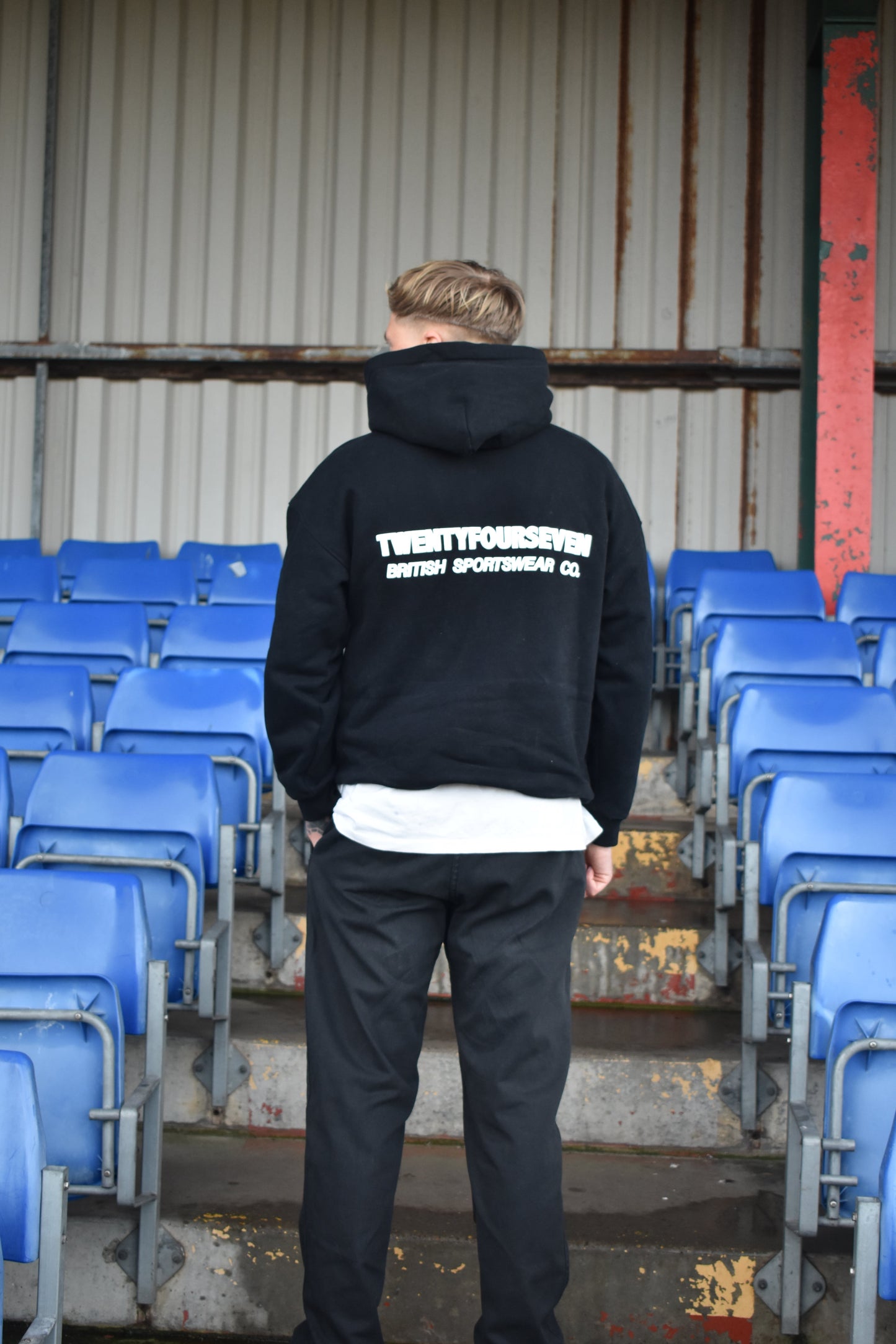 TWENTYFOURSEVEN BRITISH SPORTSWEAR HOODIE - JET BLACK