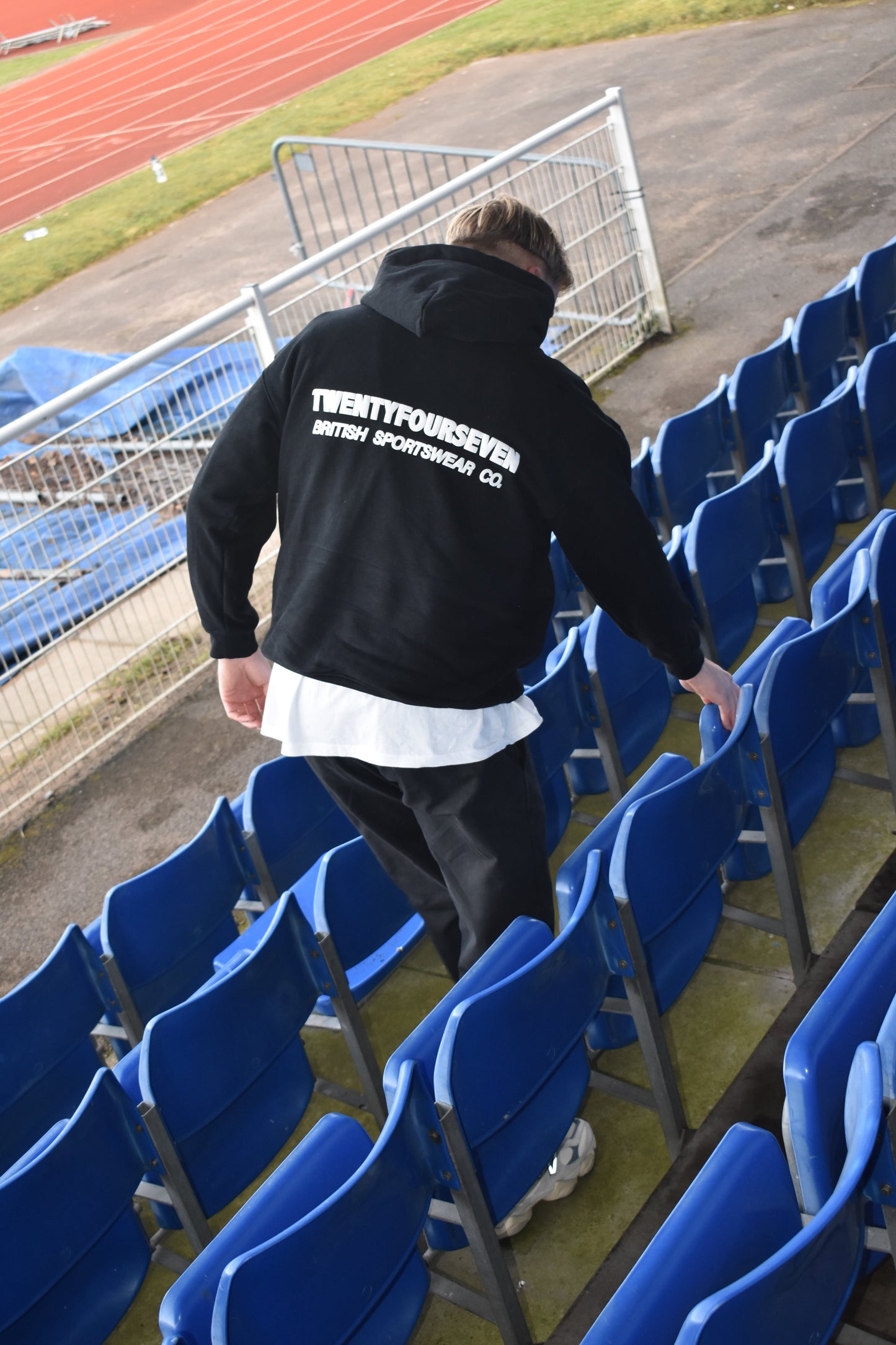 TWENTYFOURSEVEN BRITISH SPORTSWEAR HOODIE - JET BLACK