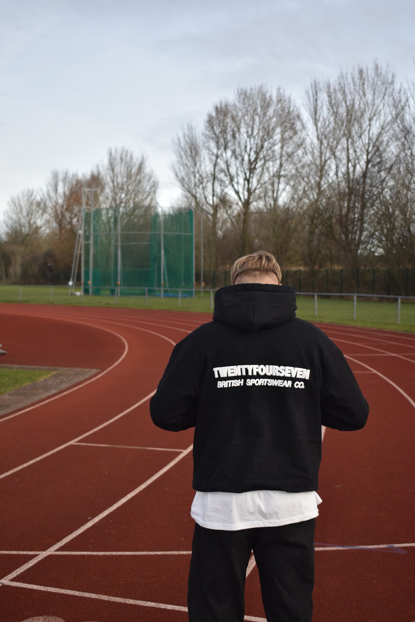 TWENTYFOURSEVEN BRITISH SPORTSWEAR HOODIE - JET BLACK