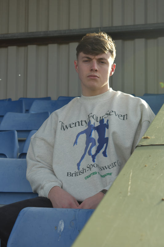 TWENTYFOURSEVEN BRITISH SPORTSWEAR SWEATER - GREY MARL