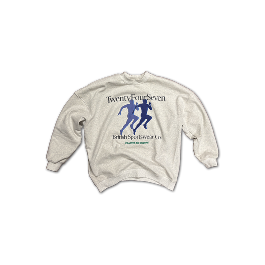 TWENTYFOURSEVEN BRITISH SPORTSWEAR SWEATER - GREY MARL