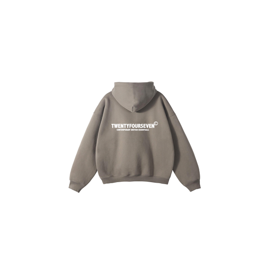 TWENTYFOURSEVEN ‘BOLDS' HEAVYWEIGHT HOODIE - TAUPE