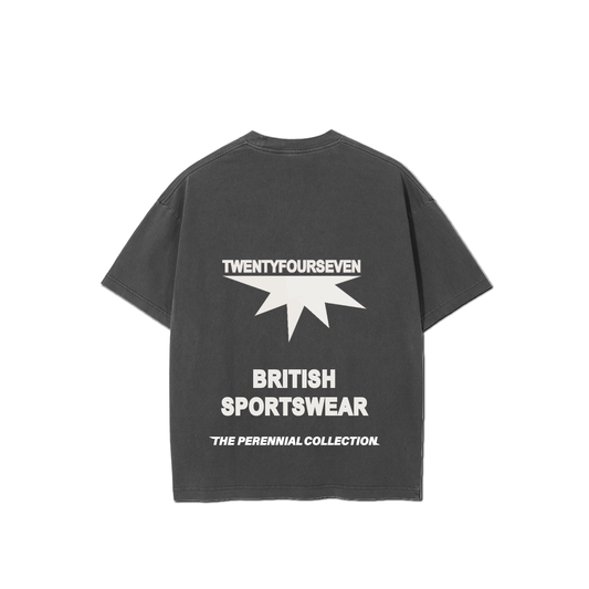 TWENTYFOURSEVEN WASHED GREY PERENNIAL COLLECTION T-SHIRT