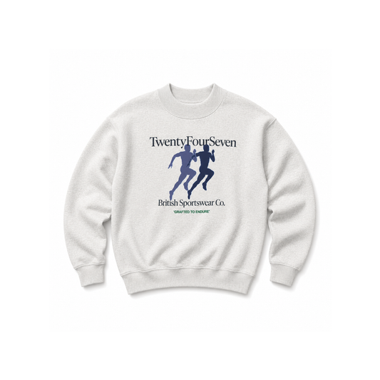 TWENTYFOURSEVEN BRITISH SPORTSWEAR SWEATER - GREY MARL
