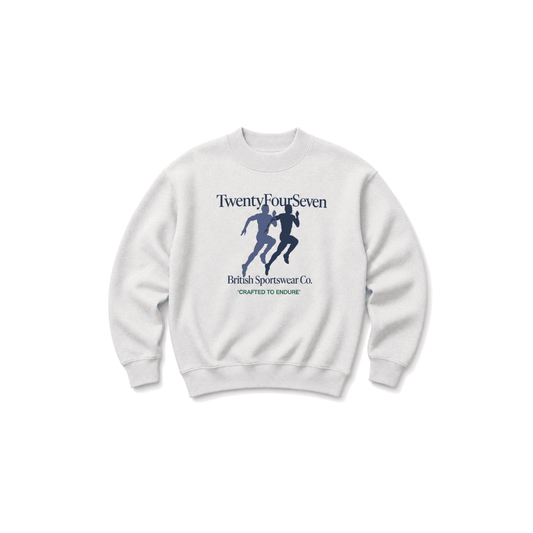 TWENTYFOURSEVEN BRITISH SPORTSWEAR SWEATER - GREY MARL