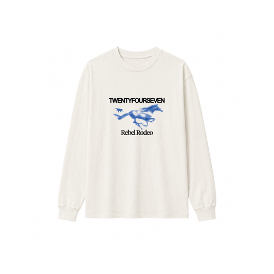 REBEL RODEO LONG SLEEVE T-SHIRT - CHALK